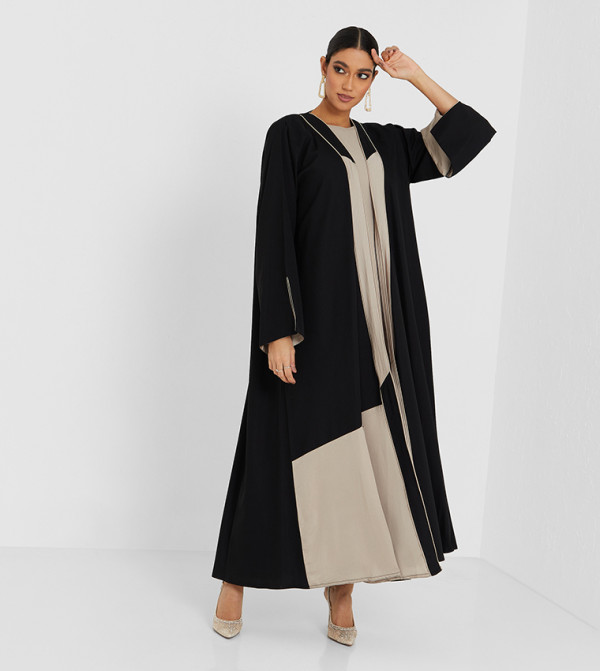 Color Block Long Sleeves Abaya