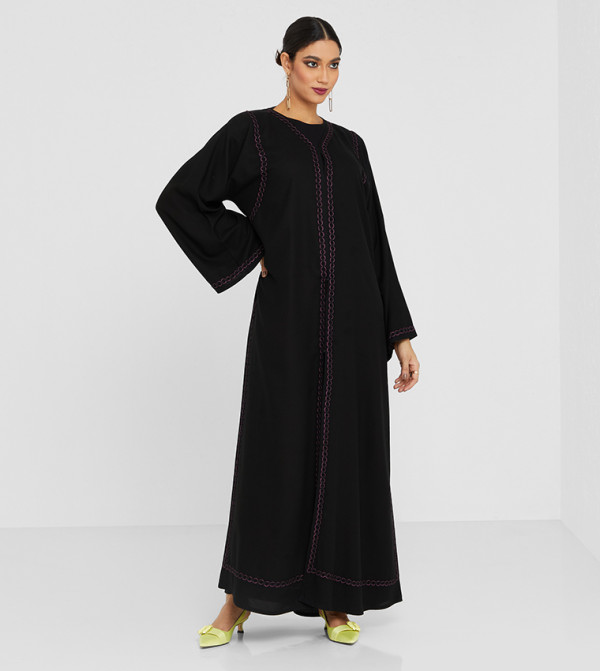 Embellished Detailed Long Sleeve Abaya