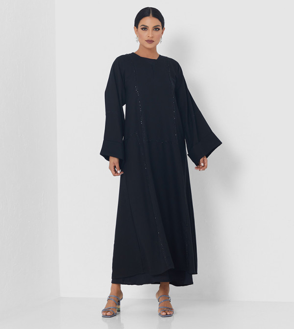 Embellished Detailed Long Sleeve Abaya