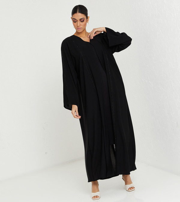 Black Laise And Stone Hand Work Full Body