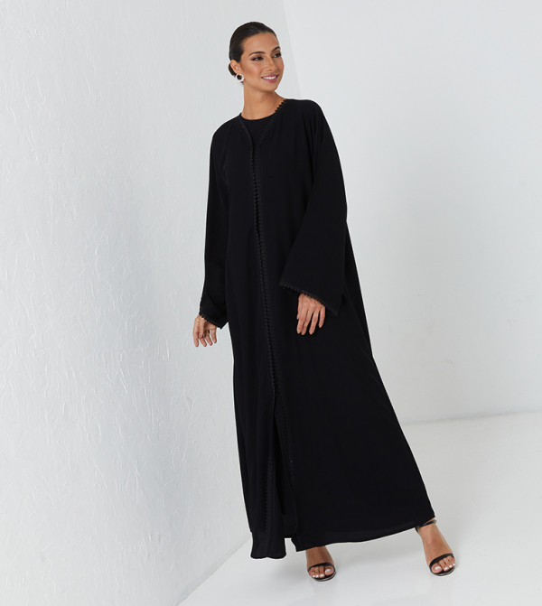 Black Laise And Black Stone Hand Work