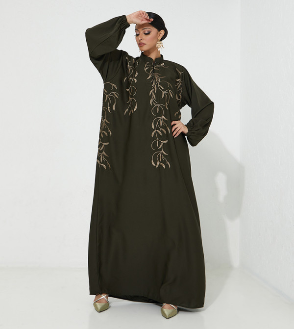 Embroidered Flowy Sleeve Abaya