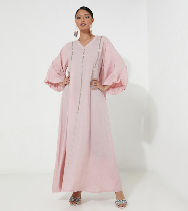 Hand Embroidered Flare Sleeve Occasional Abaya