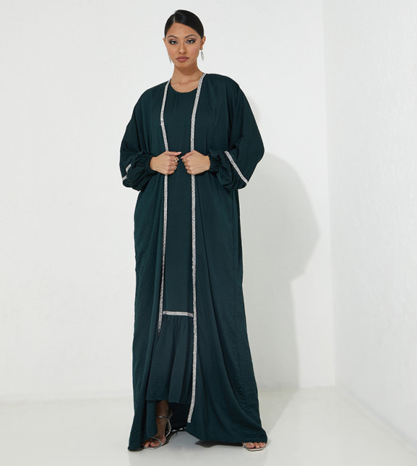 Hand Embroidered Flowy Sleeve Occasional Abaya
