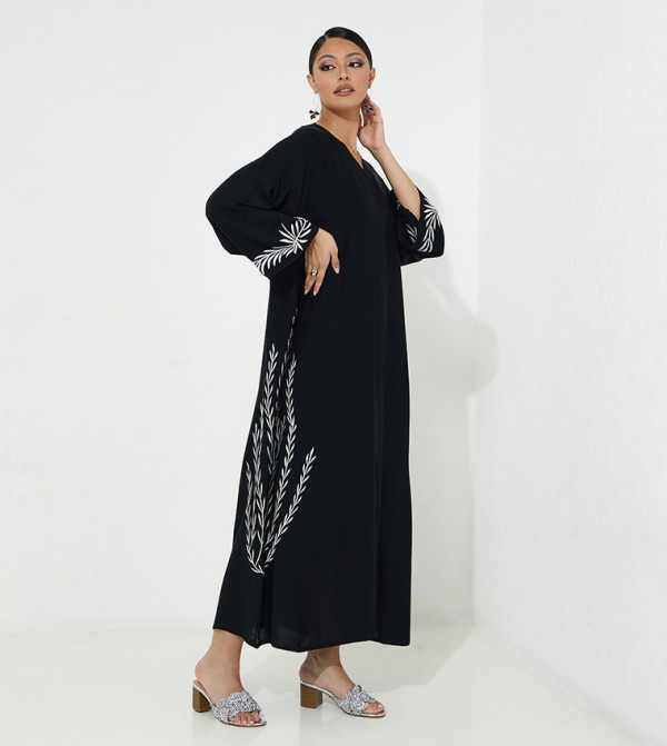 Embroidered Flare Sleeve Abaya