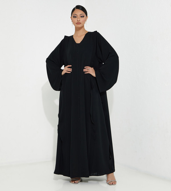 Laser Cut Flare Sleeve Abaya
