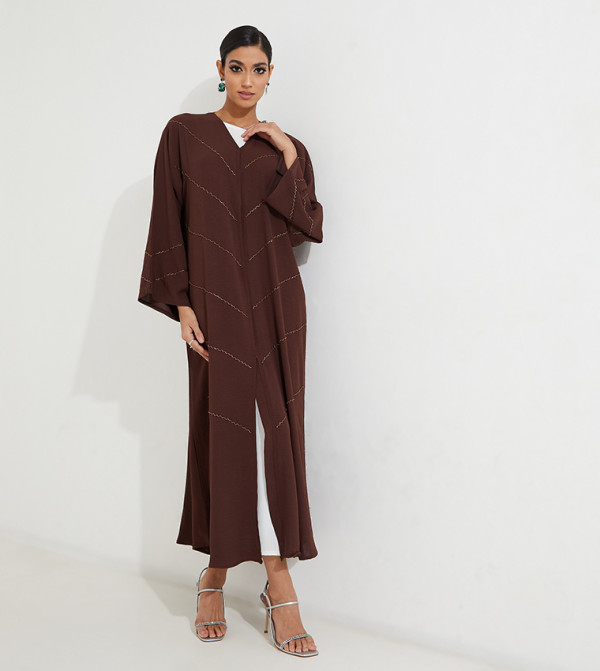 Hand Embroidered Flared Abaya