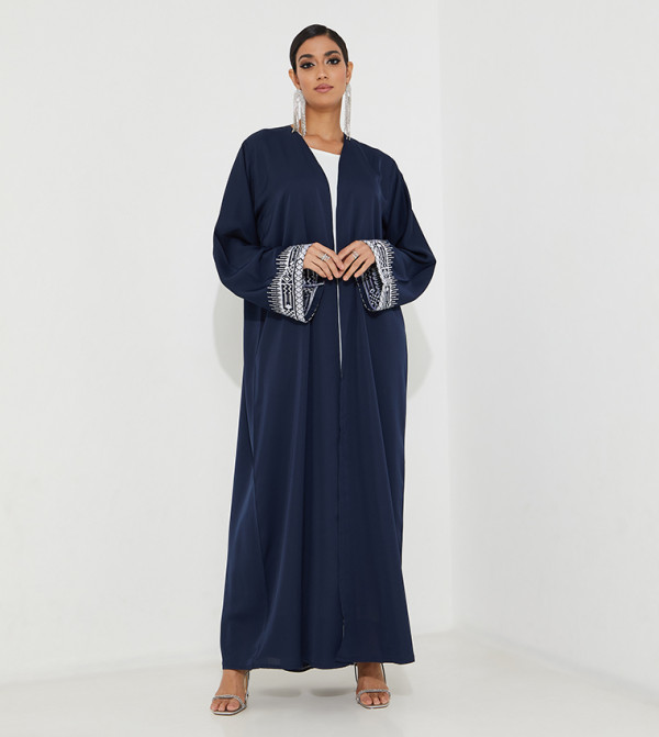 Embroidered Casual Abaya with Inner Dress