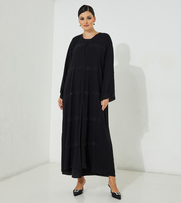 Hand Embroidered Flared Abaya