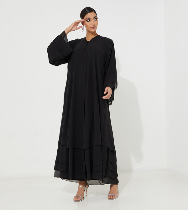 عباية كاجوال بطيات مكشكشة 