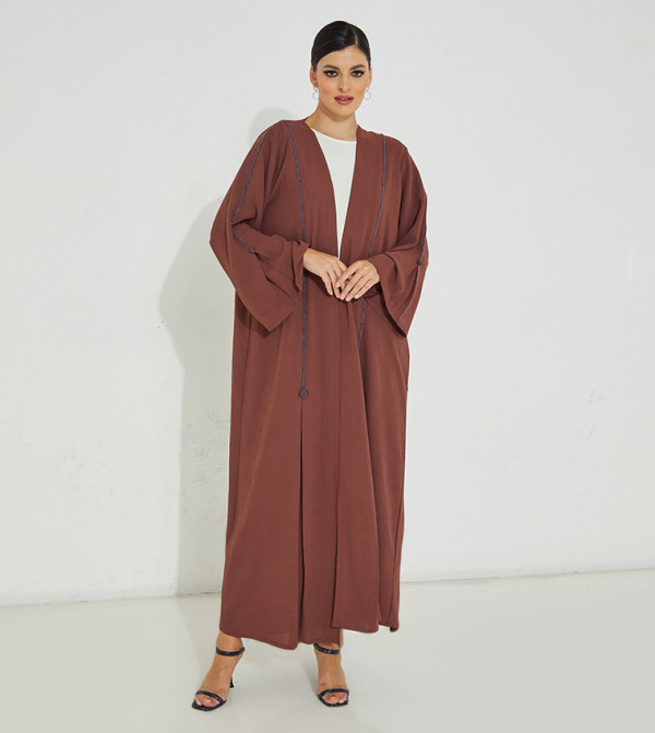 Hand Embroidered Flared Abaya