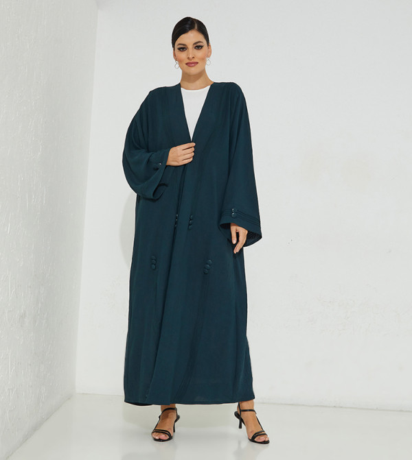 Casual Buttoned Abaya with Inner Dress