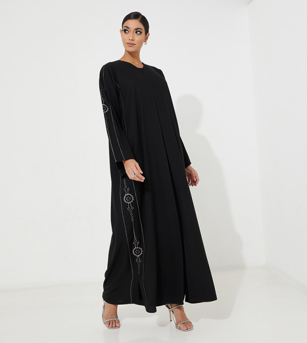 Embroidered Flared Abaya