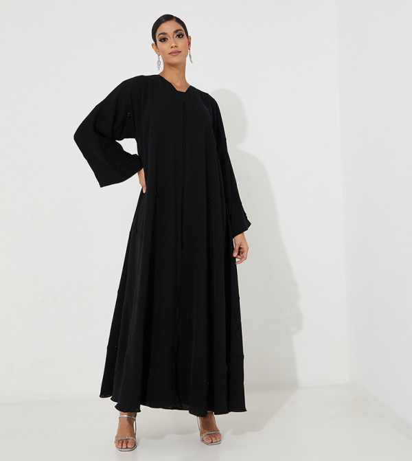 Embroidered Flared Abaya