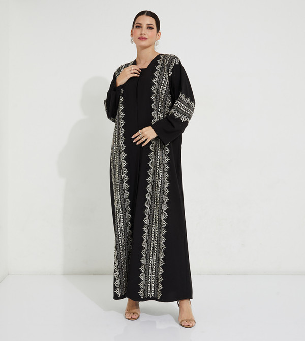عباية كاجوال مطرزة بأكمام طويلة 