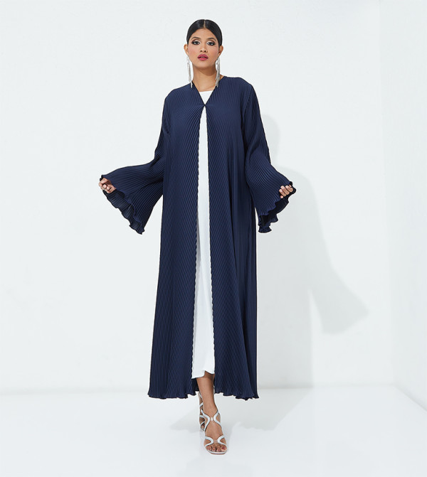 Pleating Long Sleeves Open Abaya
