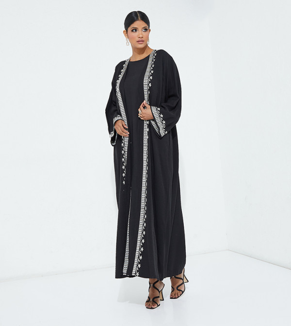 Embroidered Long Sleeves Casual Abaya