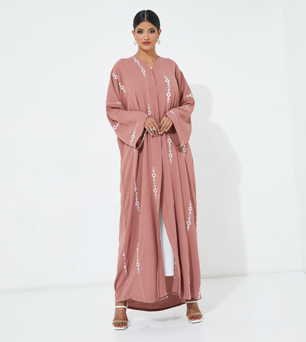 عباية مطرزة بأكمام طويلة 