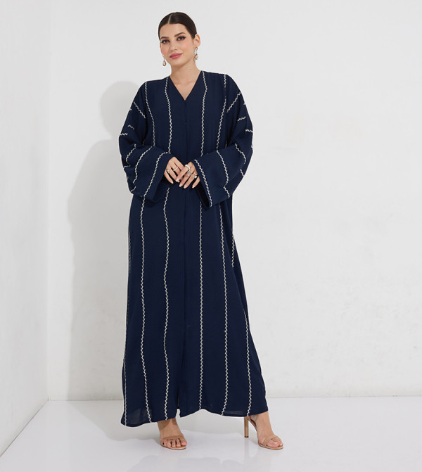 Embroidered Long Sleeves Casual Abaya