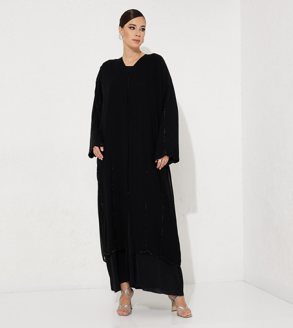 Embellished Scalloped Detail Abaya