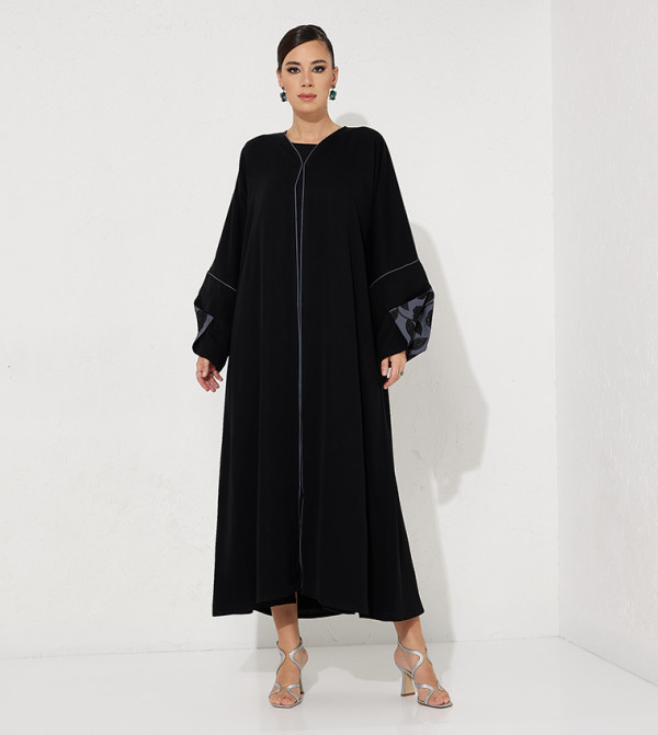 Embroidered Cuff Long Sleeves Abaya
