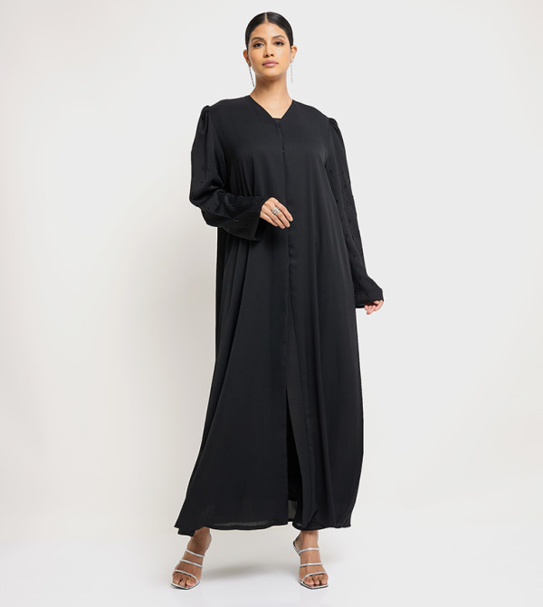 Stone Embellished Long Sleeves Abaya