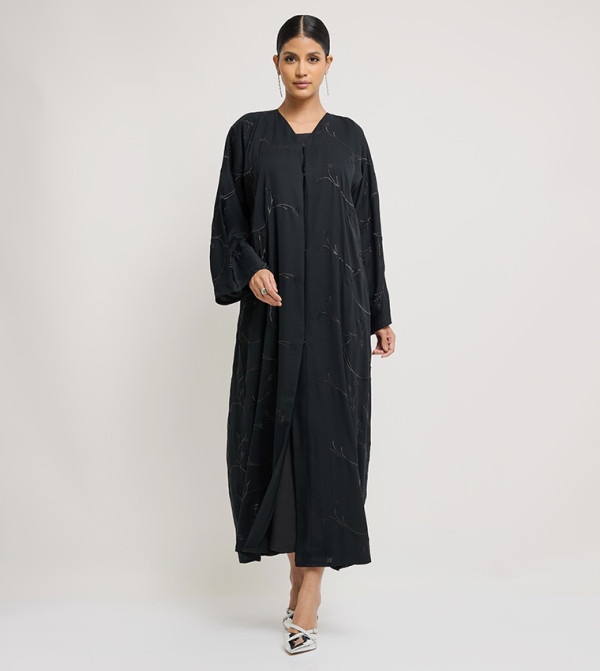 Stone Embellished Long Sleeves Abaya