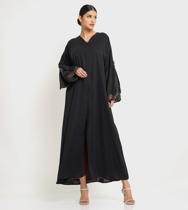 Hand Embellished Flared Abaya