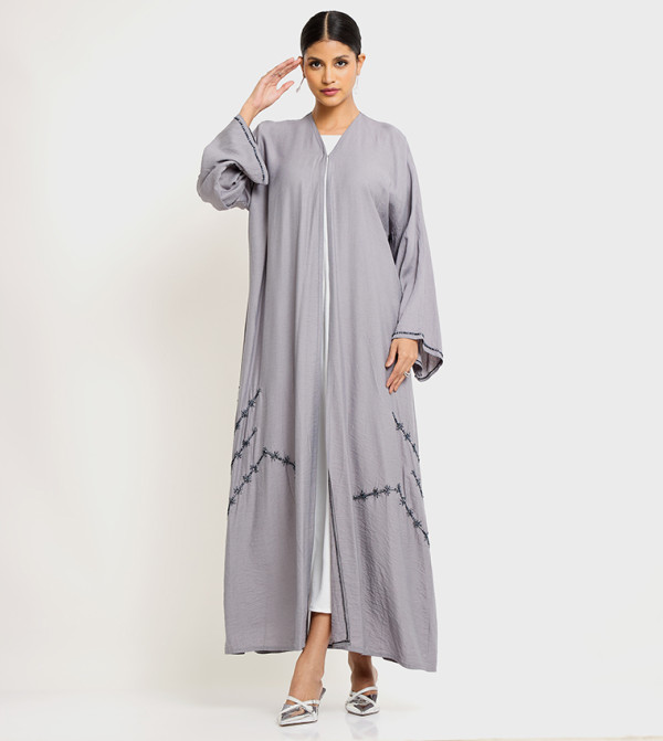 Stone Embellished Long Sleeves Abaya