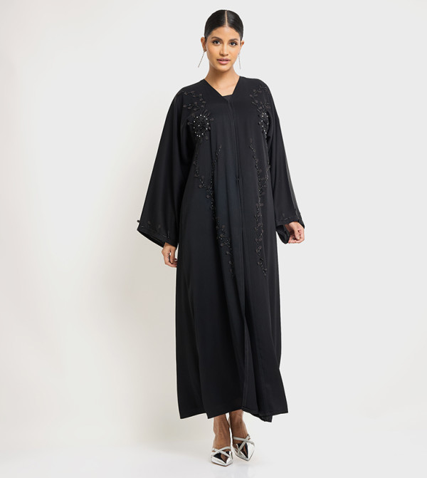 Stone Embellished Long Sleeves Abaya