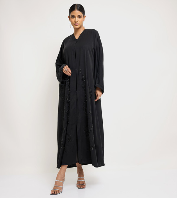 Stone Embellished Long Sleeves Abaya