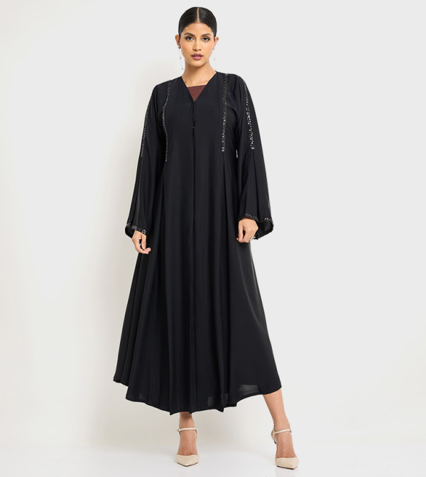 Stone Embellished Long Sleeves Abaya
