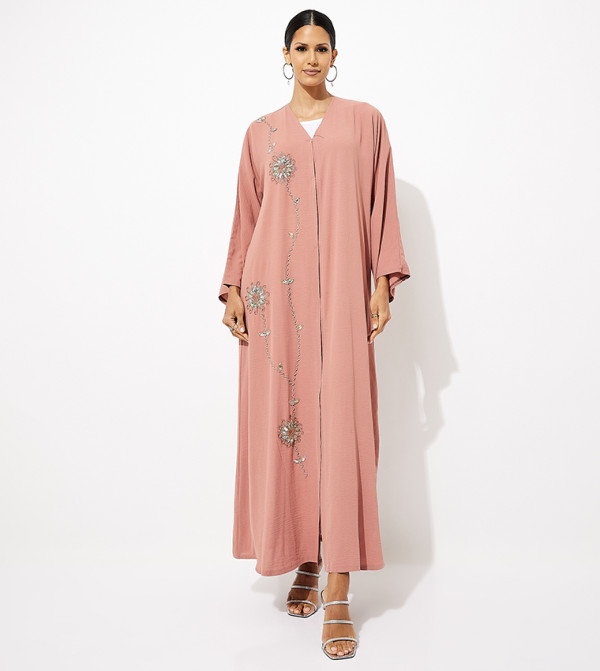 عباية مطرزة بأكمام طويلة 