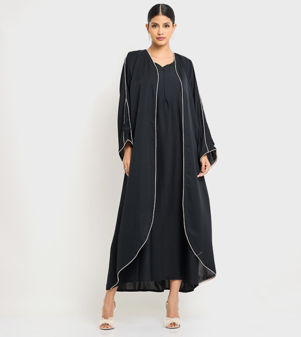 Piping Detail Long Sleeves Abaya
