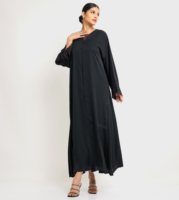 Lace Detail Long Sleeves Abaya
