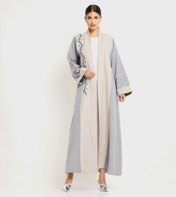 Stone Embellished Long Sleeves Abaya