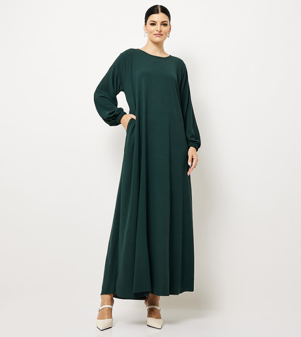 Textured Pocket Detail Abaya