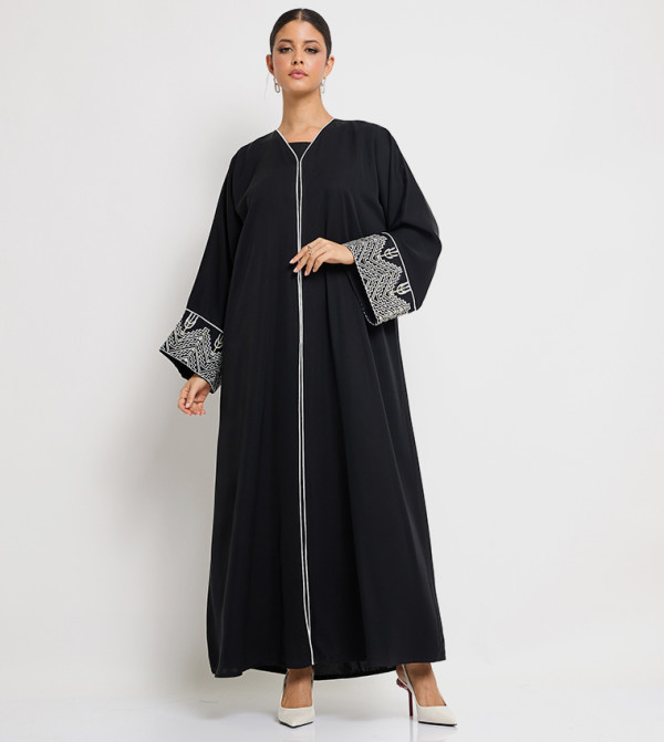 Hand Embroidered Flared Abaya