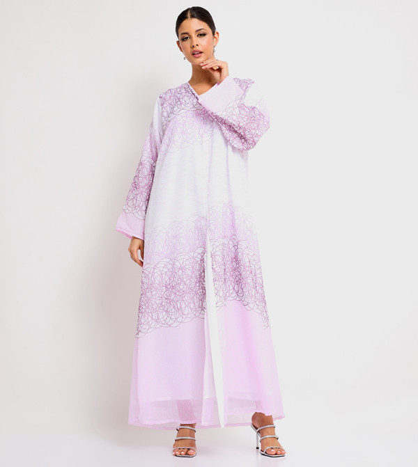 Printed Long Sleeves Abaya
