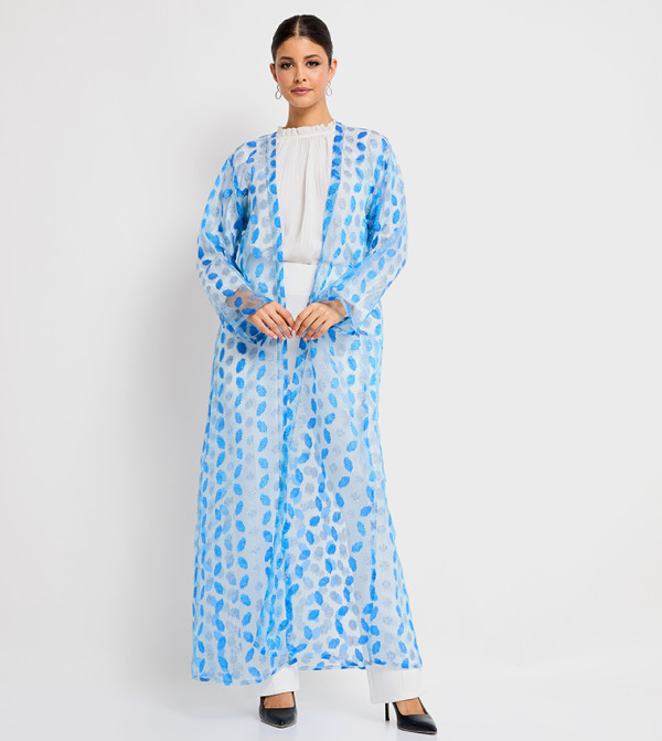 Printed Long Sleeves Open Abaya