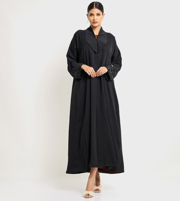 Stone Embellished Long Sleeves Abaya
