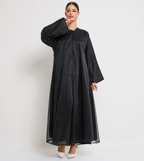 Stone Embellished Long Sleeves Abaya