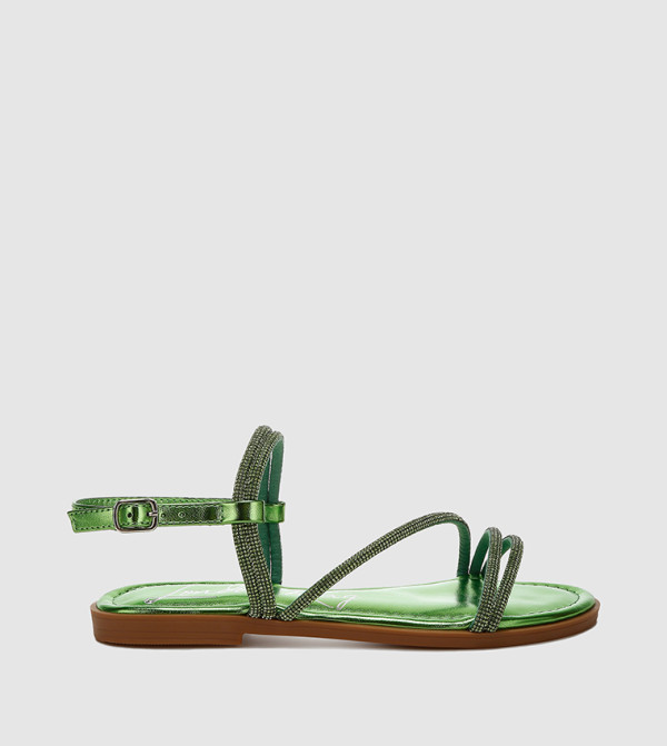 Embellished Strappy Flat Sandals