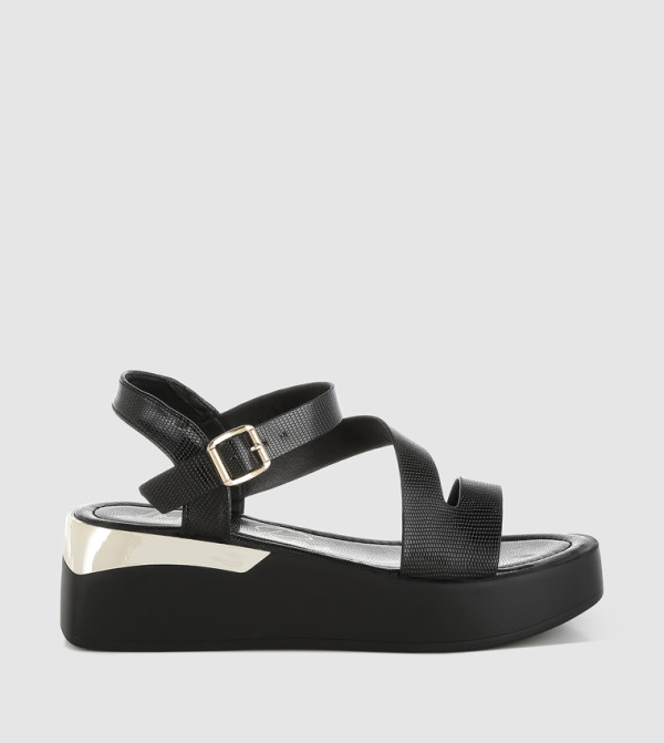 Metallic Chunky Flatform Sandals