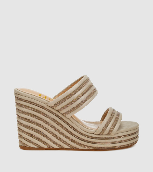 Embellished Wedge Sandals