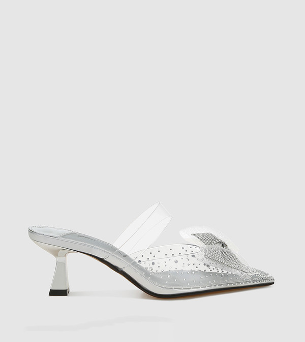 Embellished Bow Detail Mule Pumps