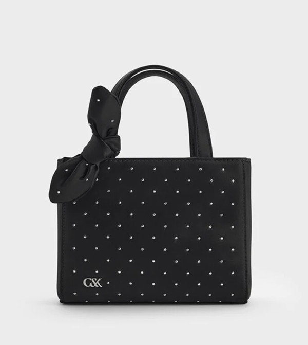 Embellished Bow Detail Mini Tote Bag