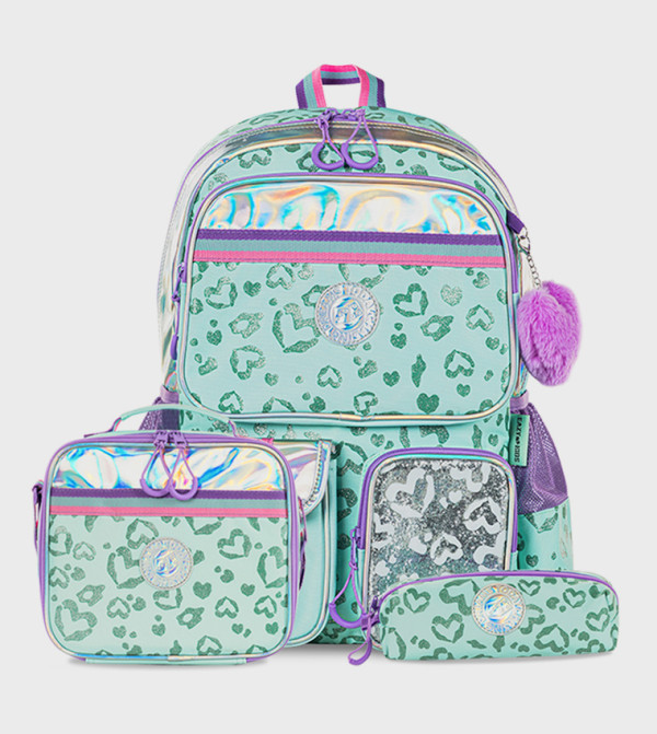 3-Piece 17" School Bag with Lunch Bag and Pencil Pouch - Love