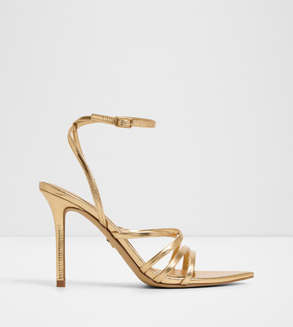 SOLANIA Ankle Strap Stiletto Heel Sandals