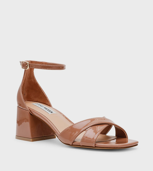 FERGIE Ankle Strap Block Heel Sandals